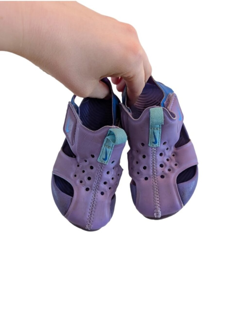 Nike Purple Velcro Closed Toe Athletic Toddler Girls Sandals Size 7